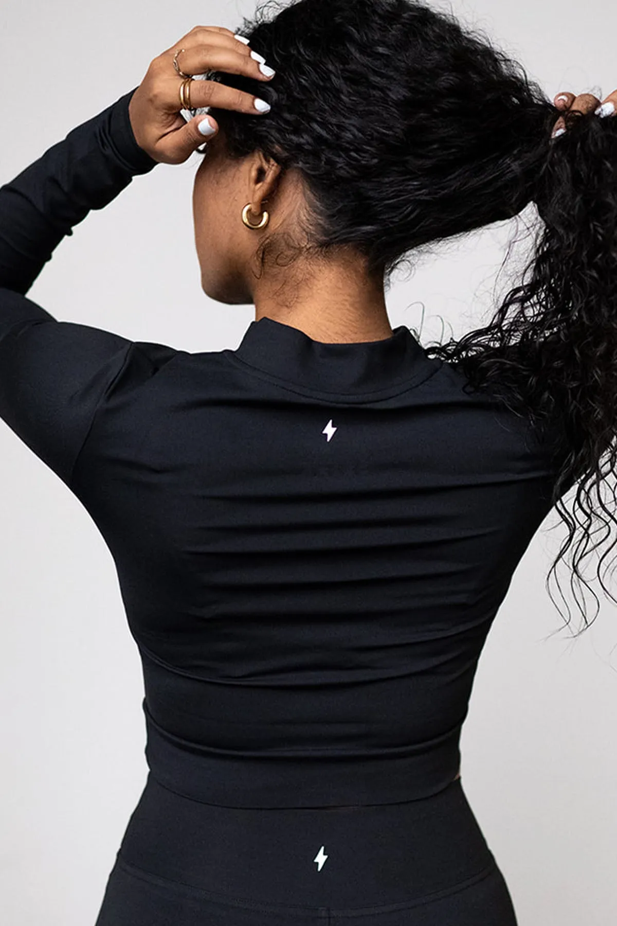 CLASSIC FIT CROP ZIP - ONYX sold by Azur Fit product image thumbnail 2