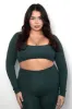 CLASSIC FIT SCOOP LONG SLEEVE CROP - PINE sold by Azur Fit