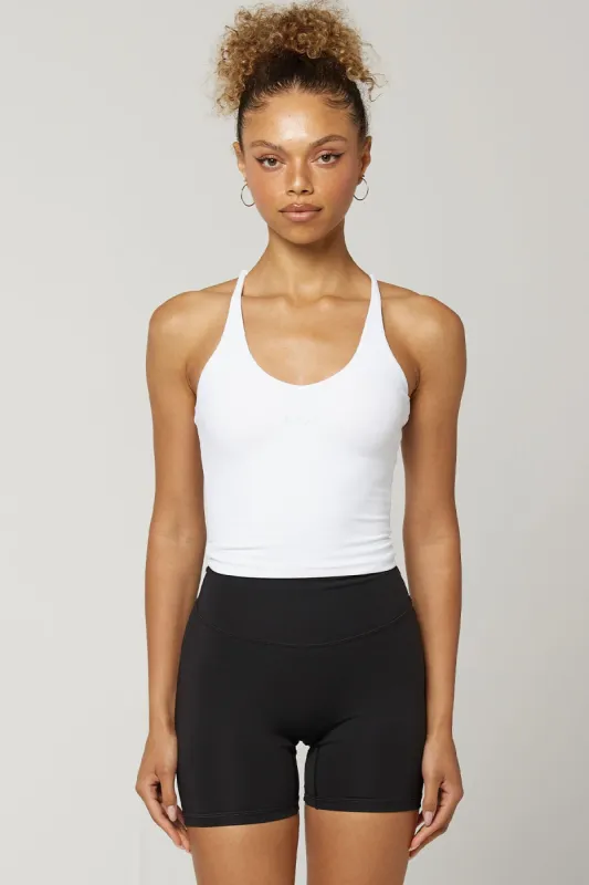CLASSIC FIT HALTER TANK - WHITE sold by Azur Fit