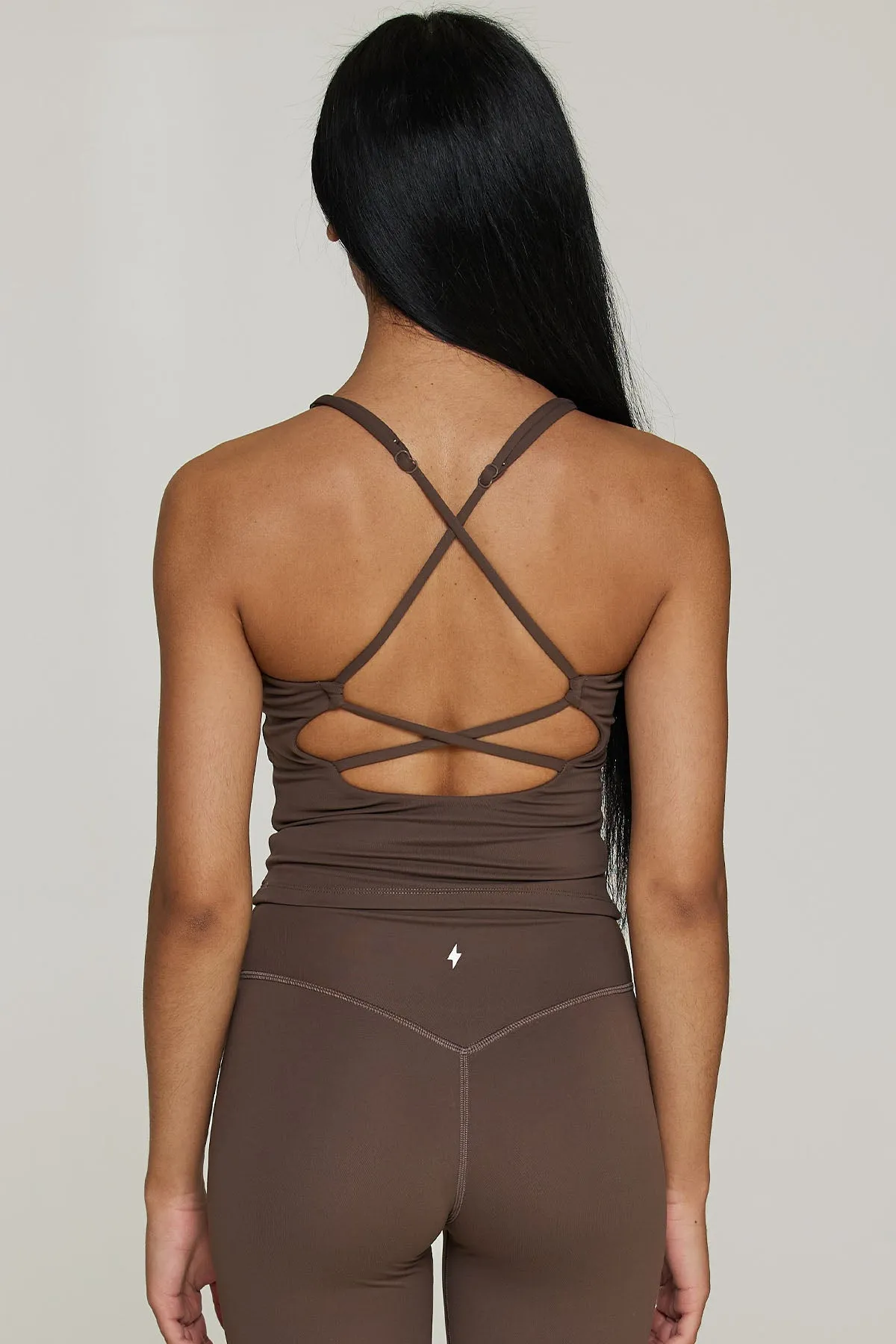 CLASSIC FIT HALTER TANK - WALNUT sold by Azur Fit product image thumbnail 2