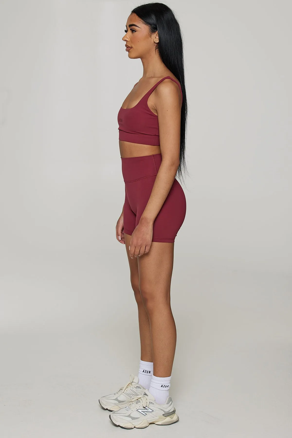 CLASSIC FIT BIKE SHORTS 5" - CHERRY NOIR sold by Azur Fit product image thumbnail 3