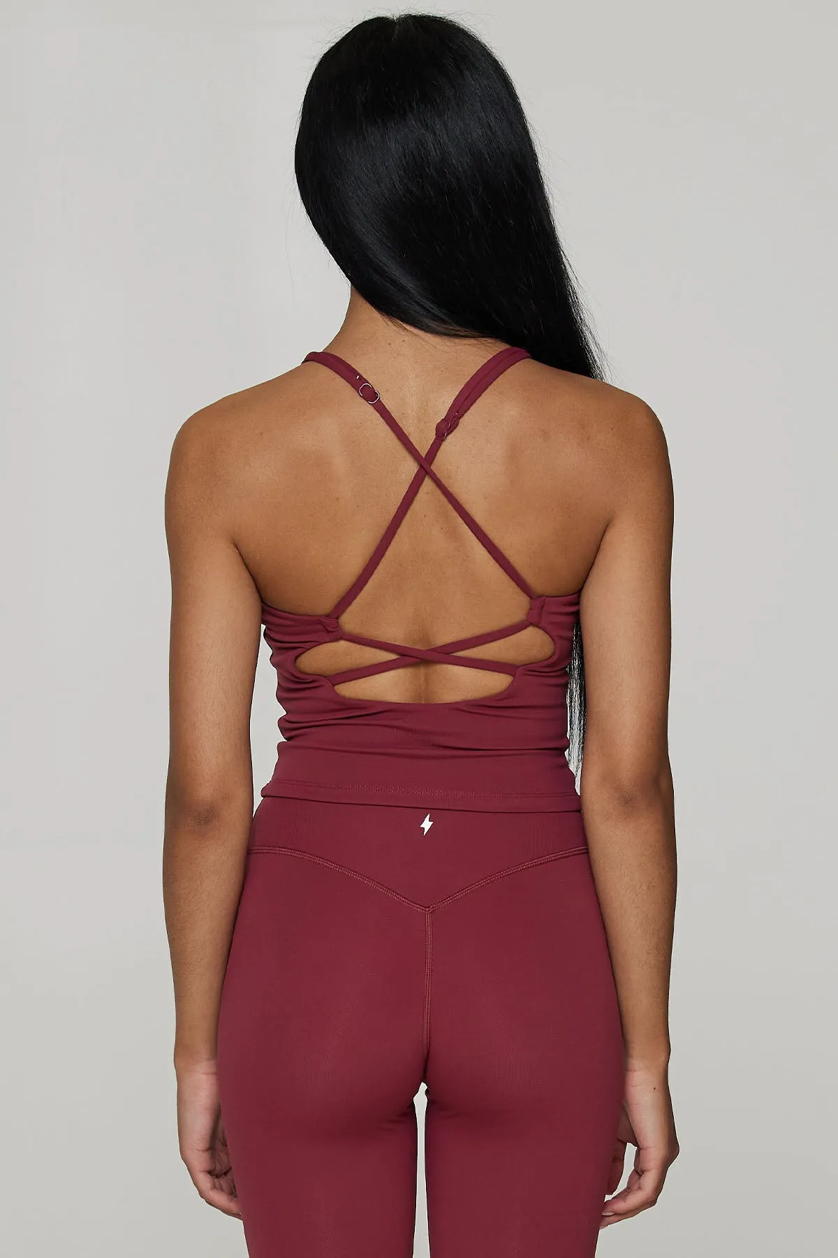 CLASSIC FIT HALTER TANK - CHERRY NOIR sold by Azur Fit product image thumbnail 2