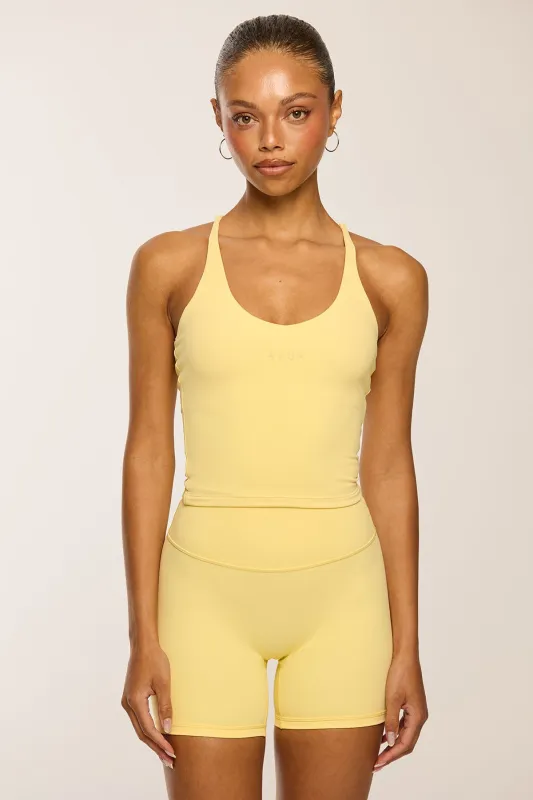 CLASSIC FIT HALTER TANK - BUTTER YELLOW sold by Azur Fit