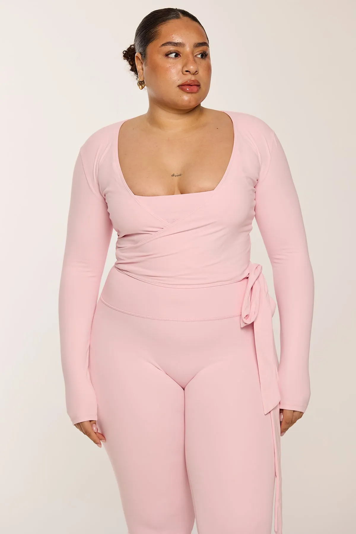 CLASSIC FIT WRAP TOP - BLUSH sold by Azur Fit product image thumbnail 4