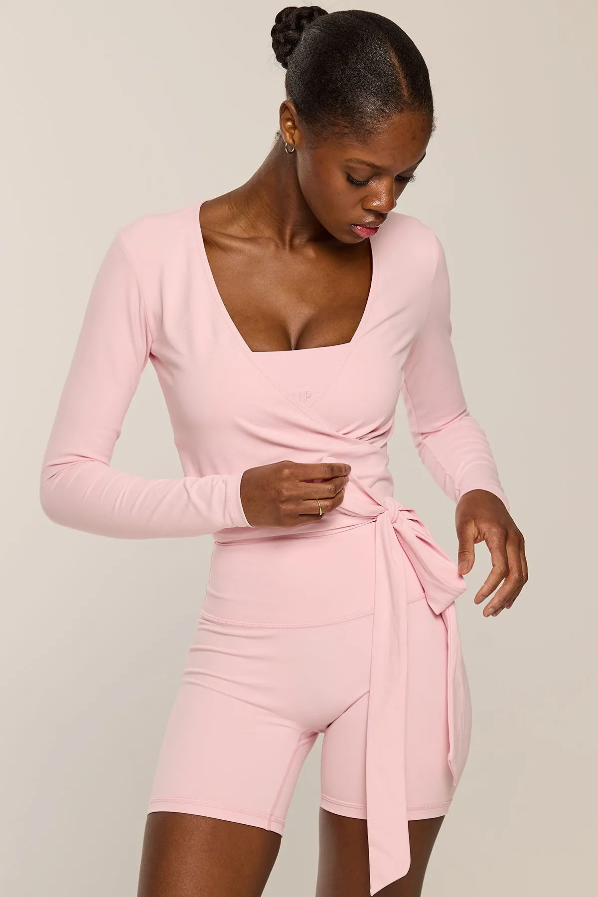 CLASSIC FIT WRAP TOP - BLUSH sold by Azur Fit