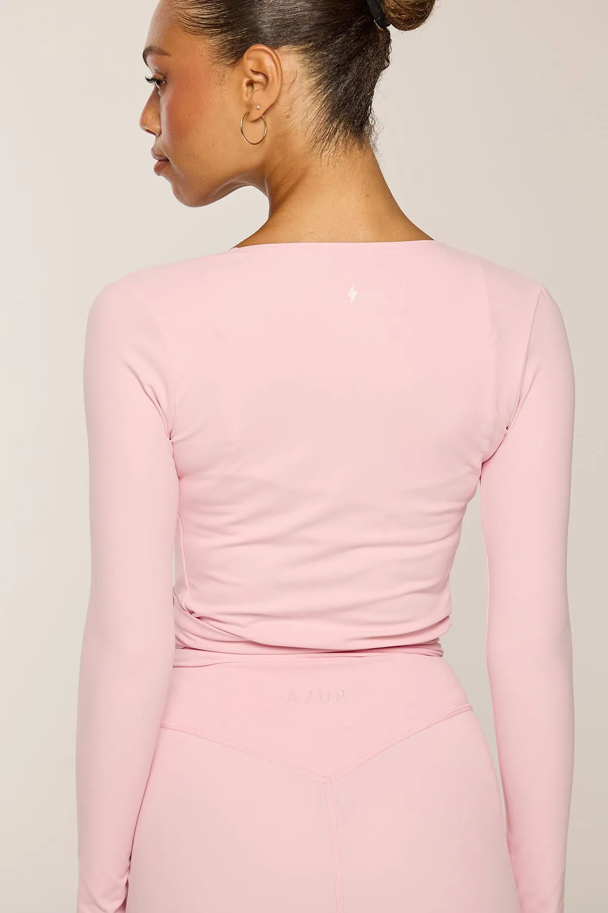 CLASSIC FIT WRAP TOP - BLUSH sold by Azur Fit product image thumbnail 3