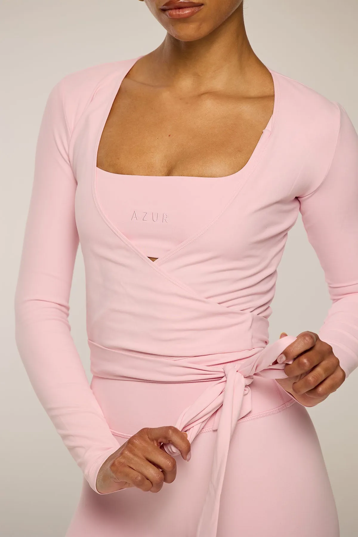CLASSIC FIT WRAP TOP - BLUSH sold by Azur Fit product image thumbnail 2