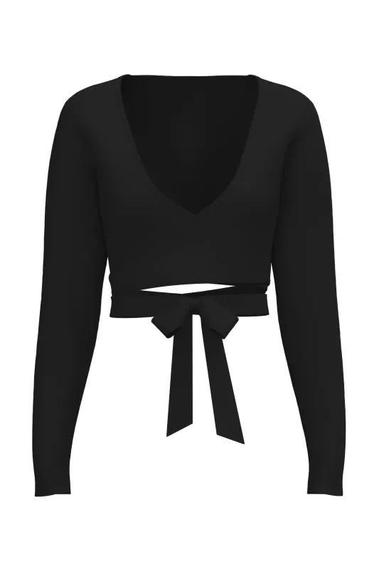CLASSIC FIT WRAP TOP - ONYX sold by Azur Fit