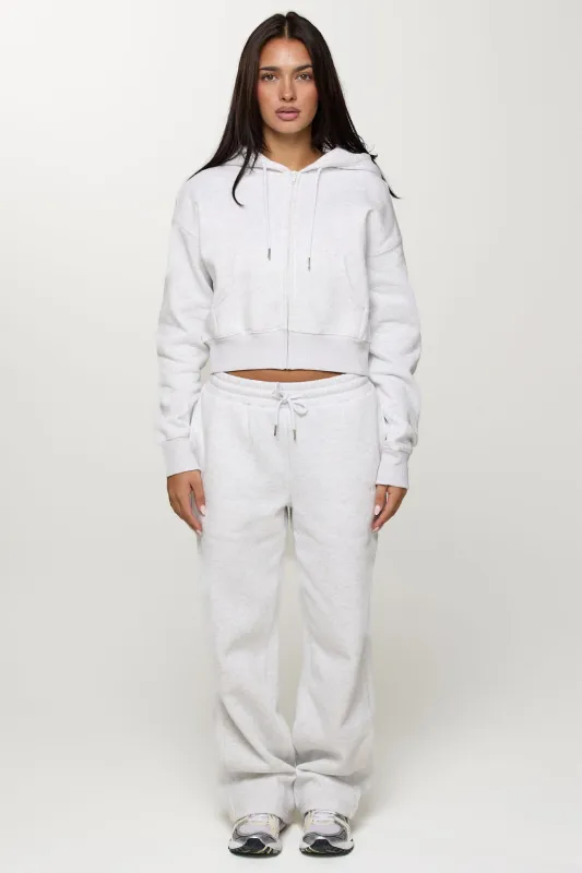 CLOUD CROPPED ZIP UP - HEATHERED GREY made by Azur Fit