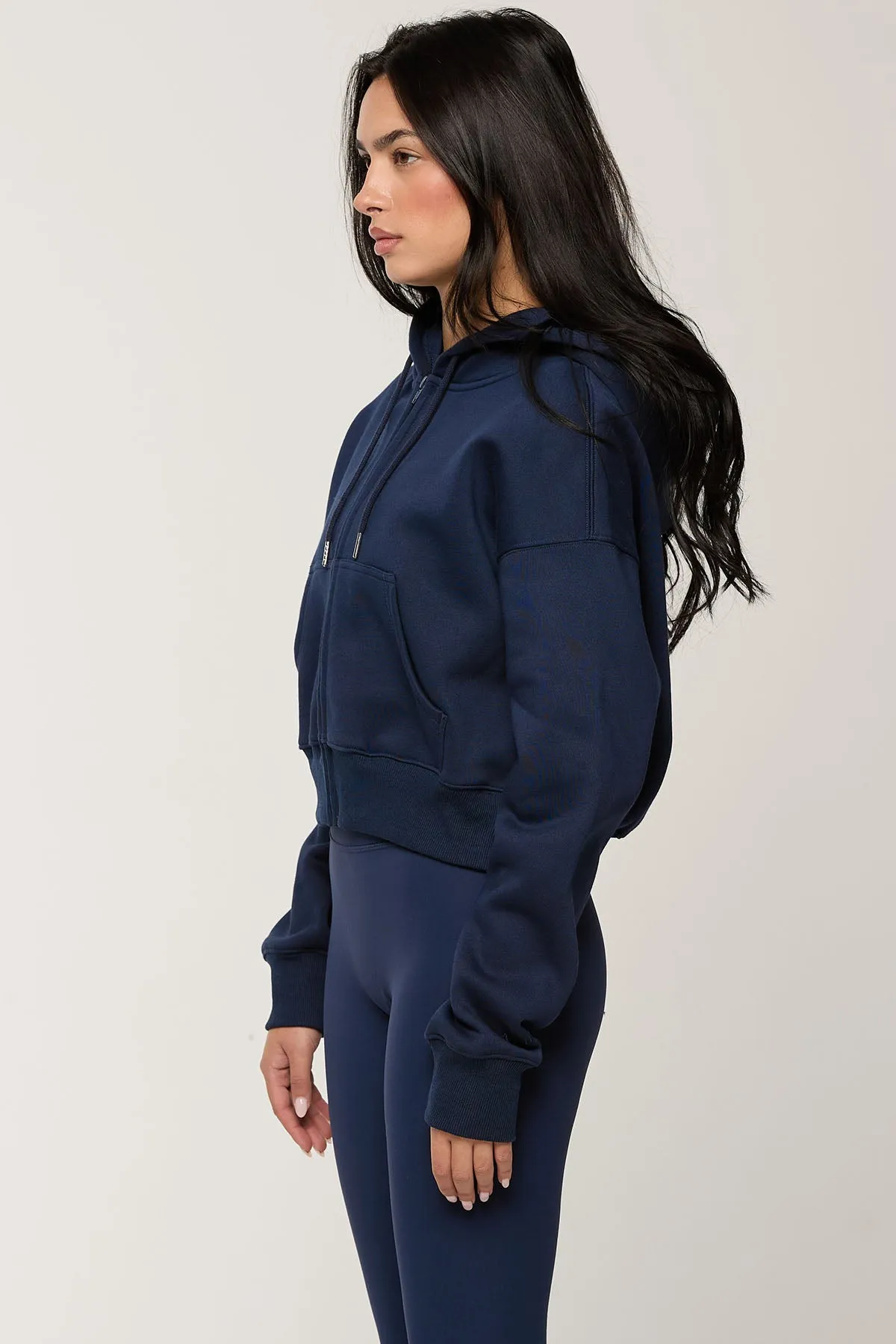 CLOUD CROPPED ZIP UP - LAKE sold by Azur Fit product image thumbnail 3