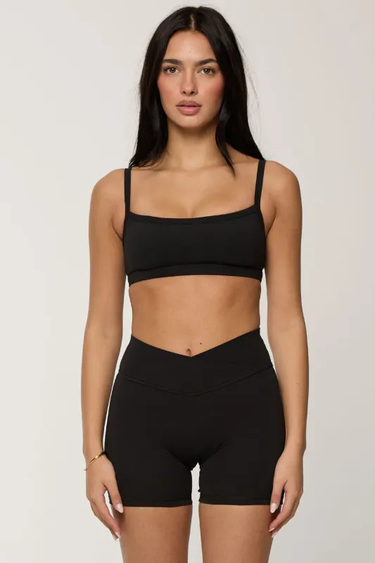 CLASSIC FIT CROSS WAIST SHORTS - ONYX sold by Azur Fit