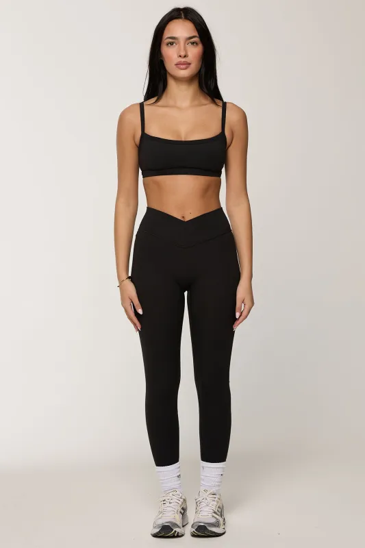 CLASSIC FIT CROSS WAIST LEGGINGS - ONYX sold by Azur Fit