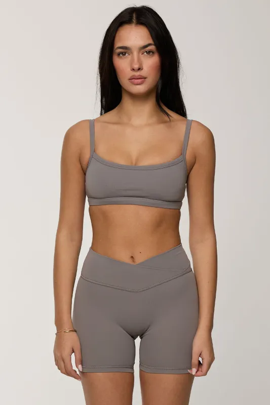 CLASSIC FIT CROSS WAIST SHORTS - DOVE sold by Azur Fit