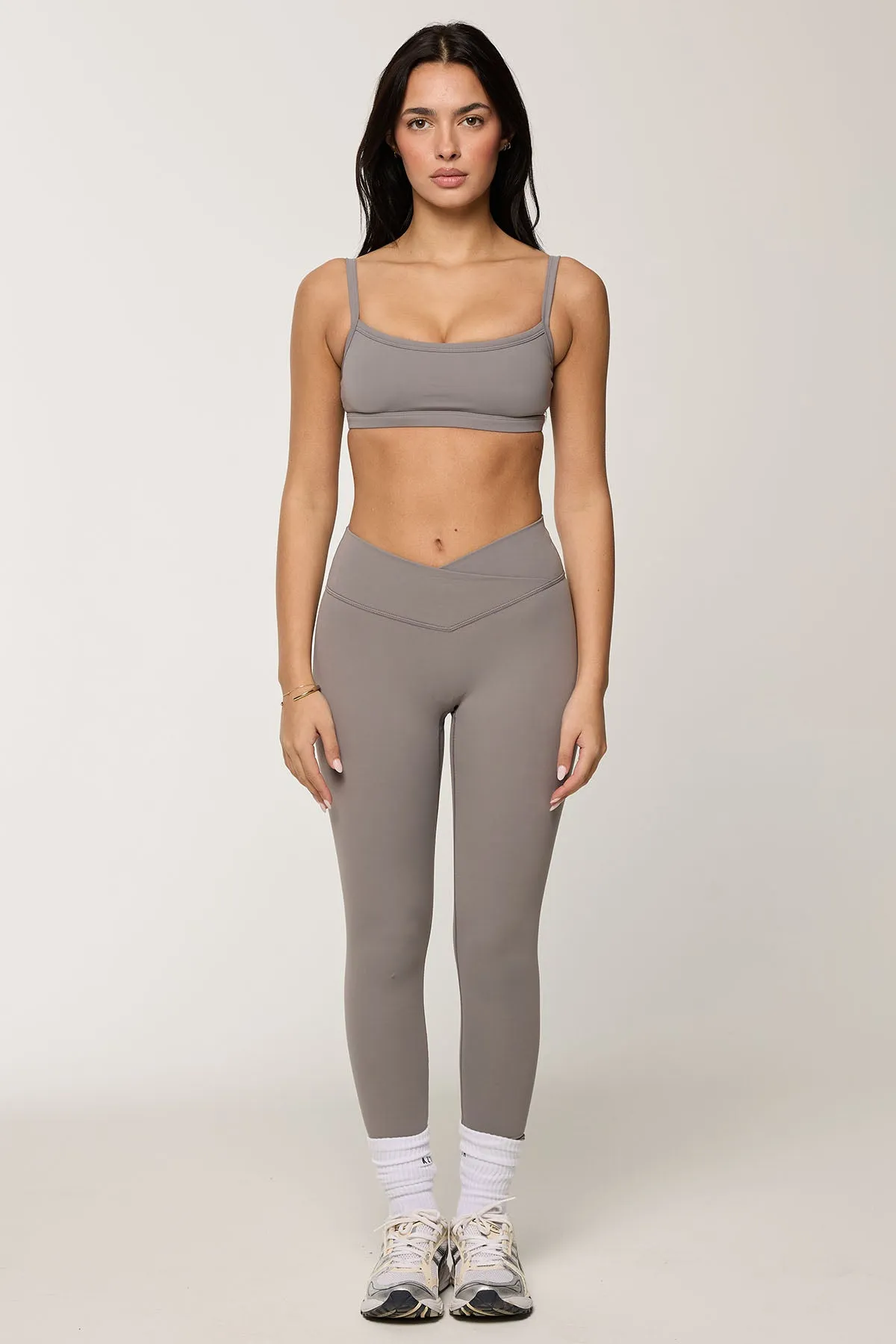 CLASSIC FIT CROSS WAIST LEGGINGS - DOVE sold by Azur Fit