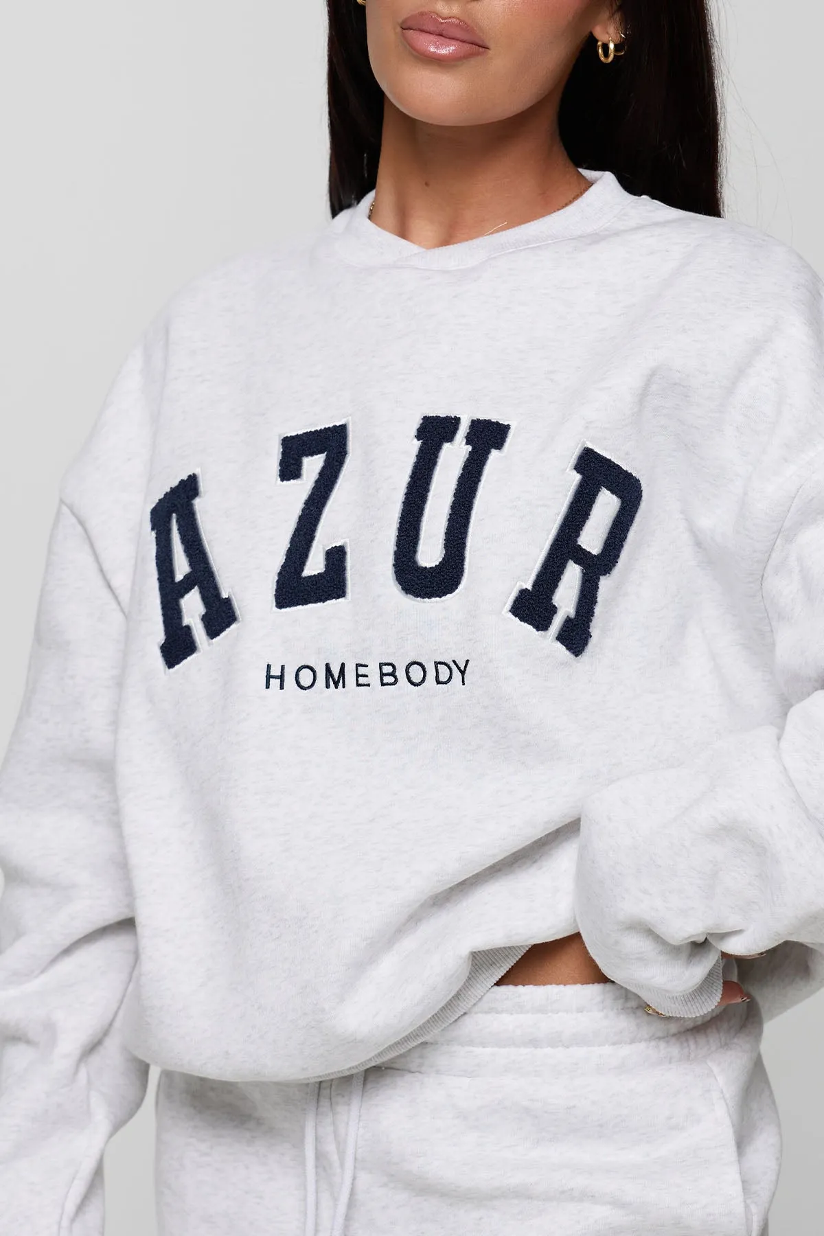 CLOUD HOMEBODY CREW NECK - HEATHERED GREY sold by Azur Fit product image thumbnail 2