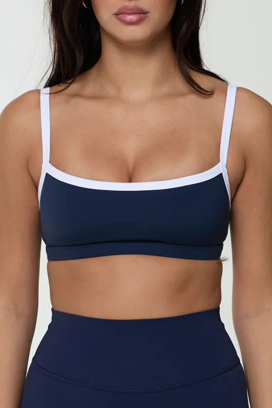 CLASSIC FIT CONTRAST BASE BRA - LAKE/WHITE made by Azur Fit