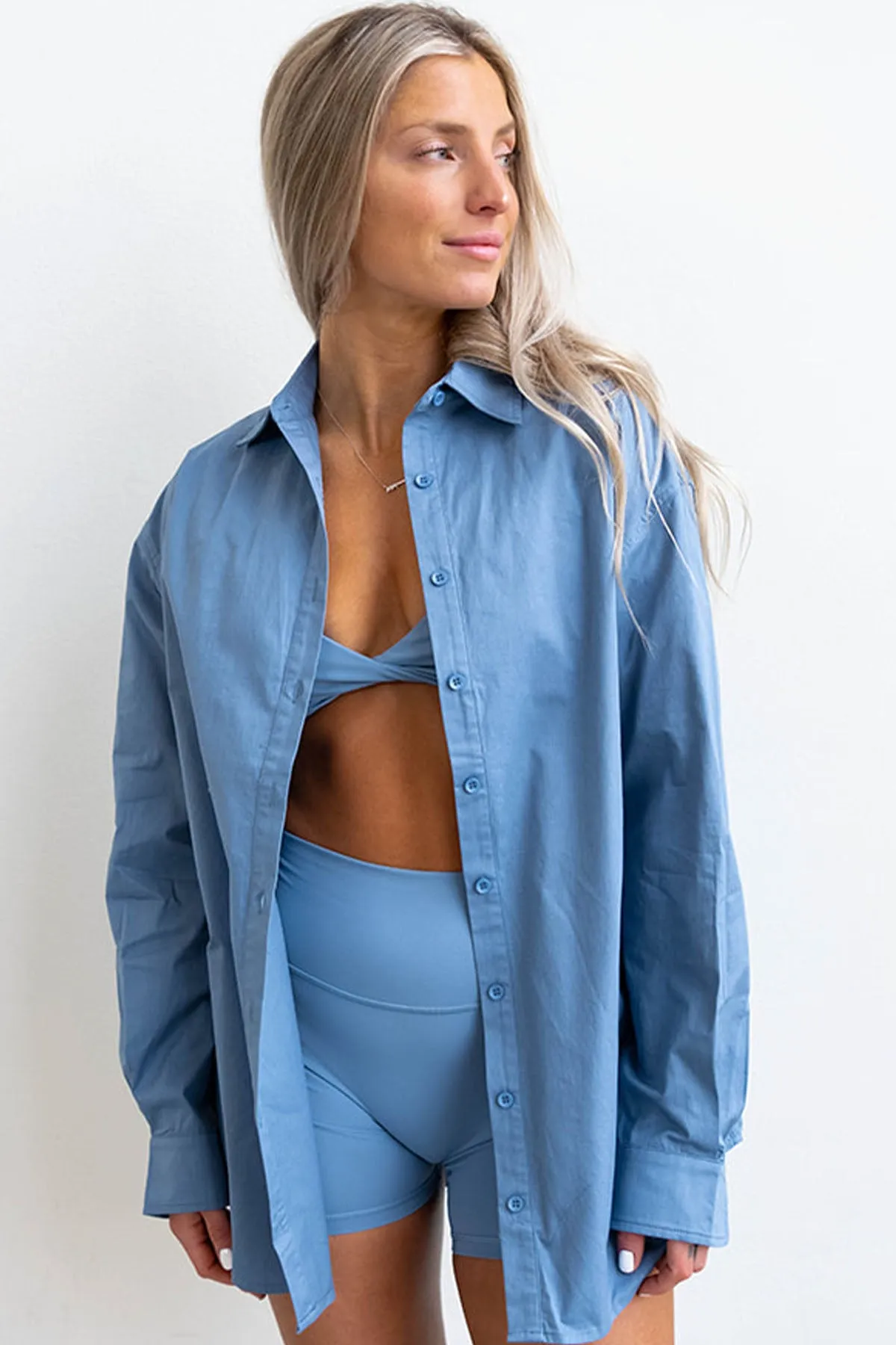 COTTON BUTTON DOWN - DUSK sold by Azur Fit