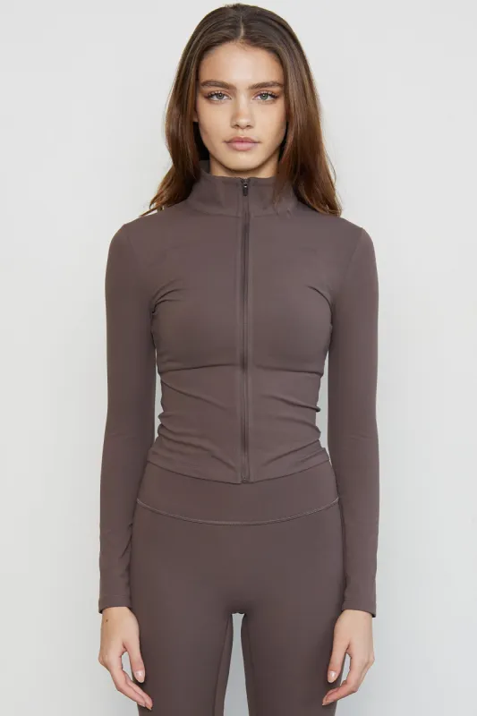 CLASSIC FIT ZIP UP - WALNUT sold by Azur Fit