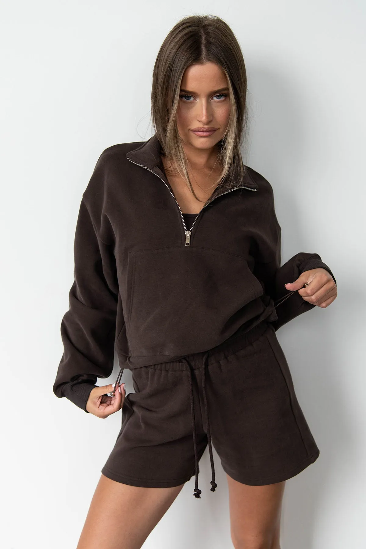 HALF ZIP - BLACK COFFEE sold by Azur Fit product image thumbnail 2