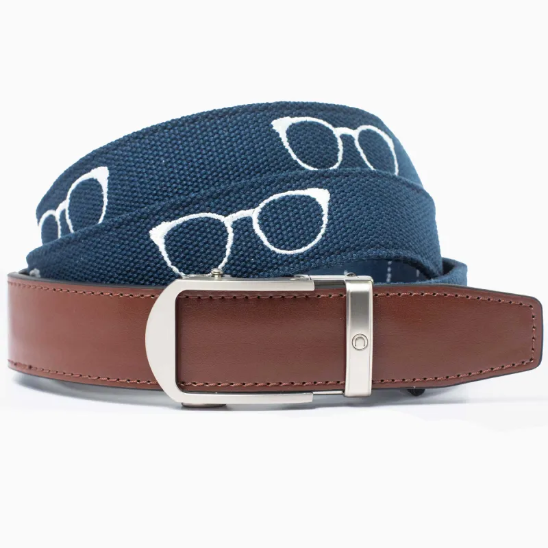 Bryan Bros Navy Embroidered Golf Belt 1.38" [35mm] sold by Nexbelt