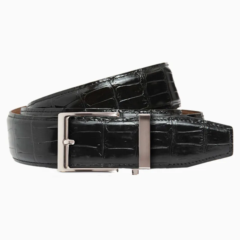 Crocodile Black Luxury Ratchet Belt 1.575" [40mm] sold by Nexbelt