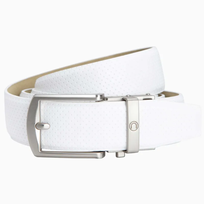 Birdie Matte White Golf Ratchet Belt 1.38" [35mm] sold by Nexbelt
