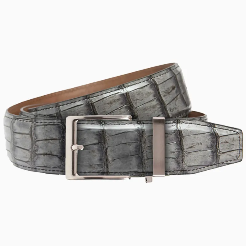 Crocodile Dark Grey Dress Ratchet Belt 1.575" [40mm] sold by Nexbelt