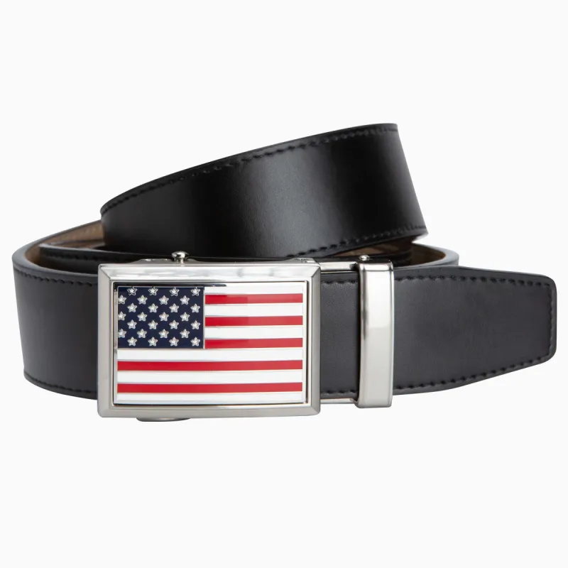 Heritage USA Flag Black Golf Ratchet Belt 1.38" [35mm] sold by Nexbelt