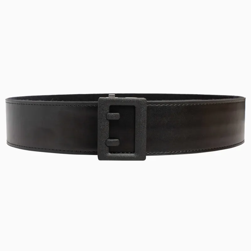 Black Leather Duty Ratchet Belt, Matte Black Buckle, 2.25" [57 mm] sold by Nexbelt