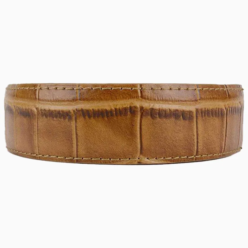 Alligator Embossed Tan Leather Strap 1.38" [35mm] sold by Nexbelt
