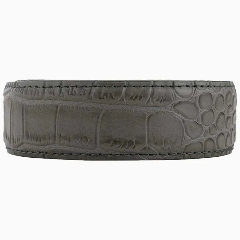 Alligator Embossed Grey Leather Strap 1.38" [35mm] sold by Nexbelt