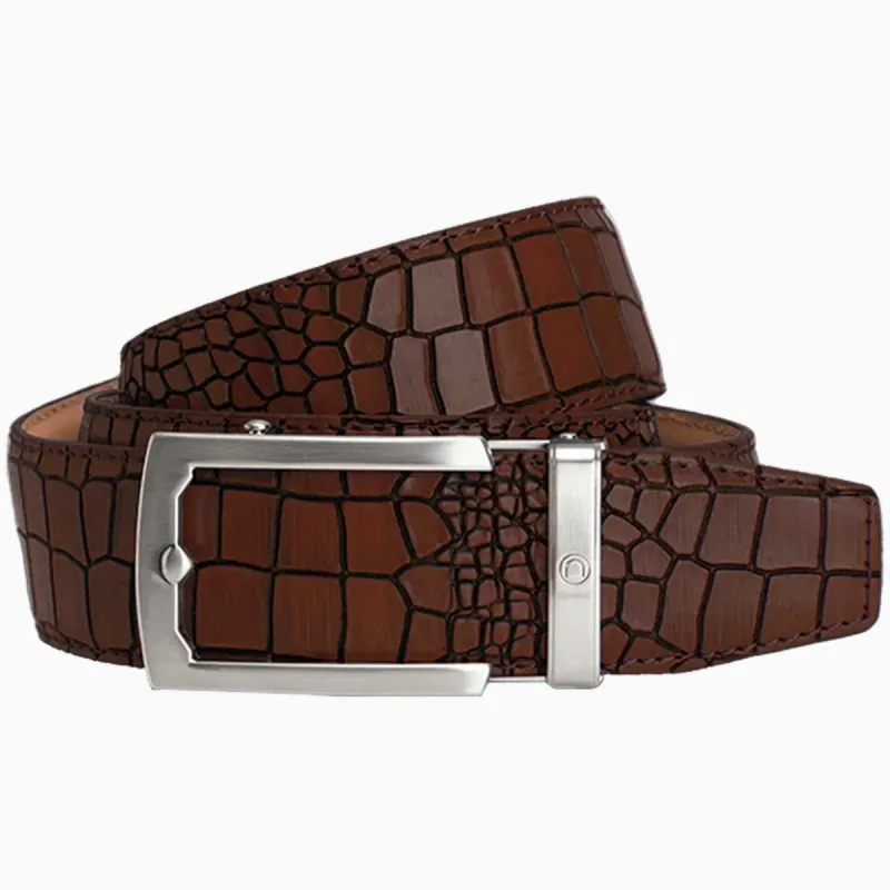Crocodile Brown Ratchet Ratchet Belt 1.5" [38mm] sold by Nexbelt
