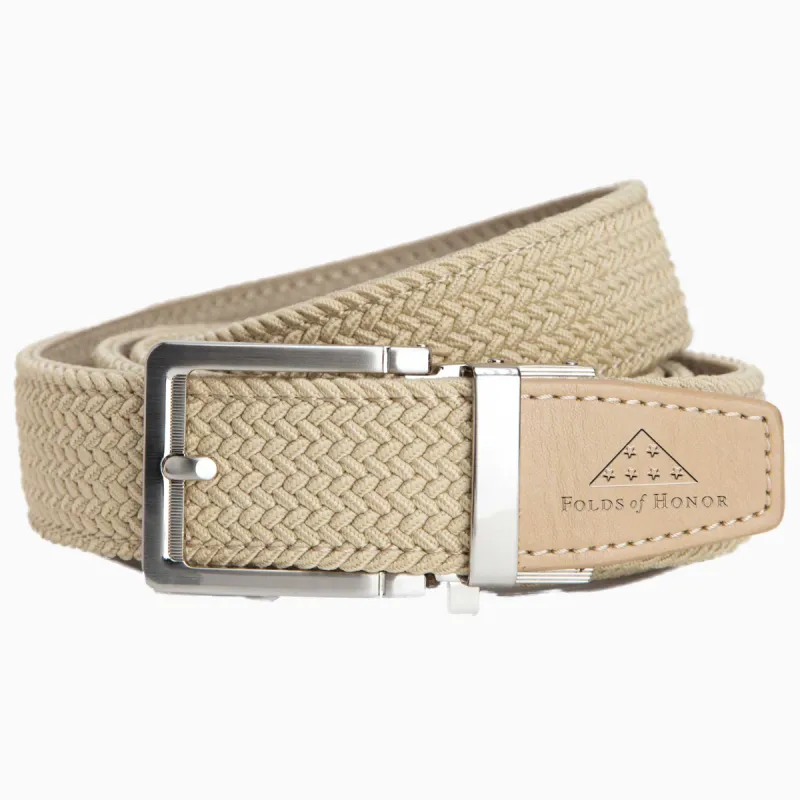 FoH Braided Tan Stamped Tip Golf Ratchet Belt 1 3/8" Strap [35mm] sold by Nexbelt