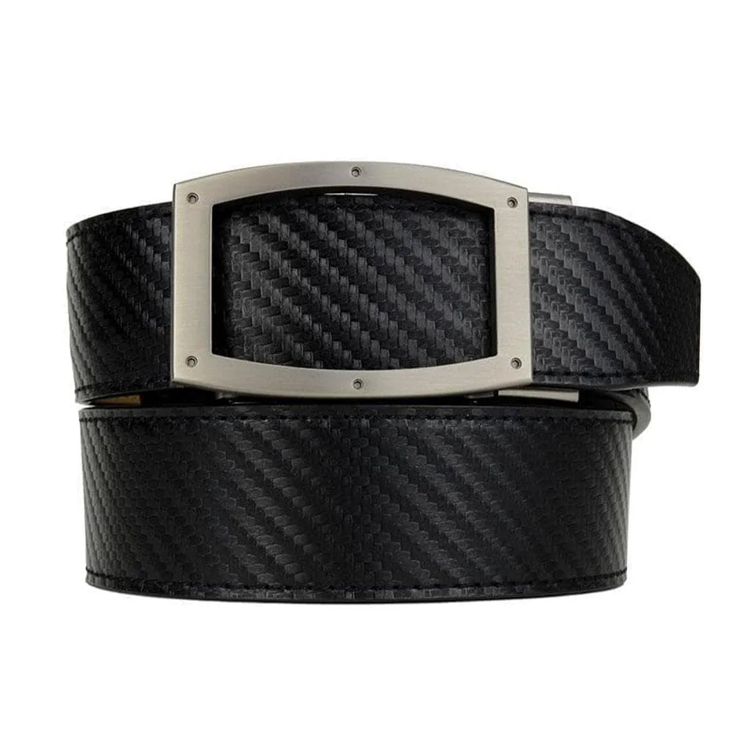 Apollo Pewter Carbon Black, 1 3/8" Strap, Dress Belt sold by Nexbelt