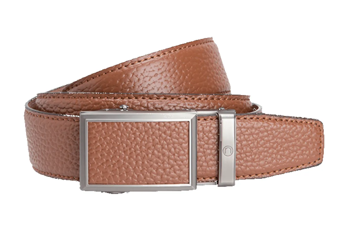 Go-In Pebble Grain Cognac, 1 3/8" Strap, Golf Belt sold by Nexbelt