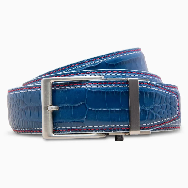 Limited Edition Hudson Reserve Kayiman Blue Luxury Ratchet Belt 1.575" [40mm] sold by Nexbelt