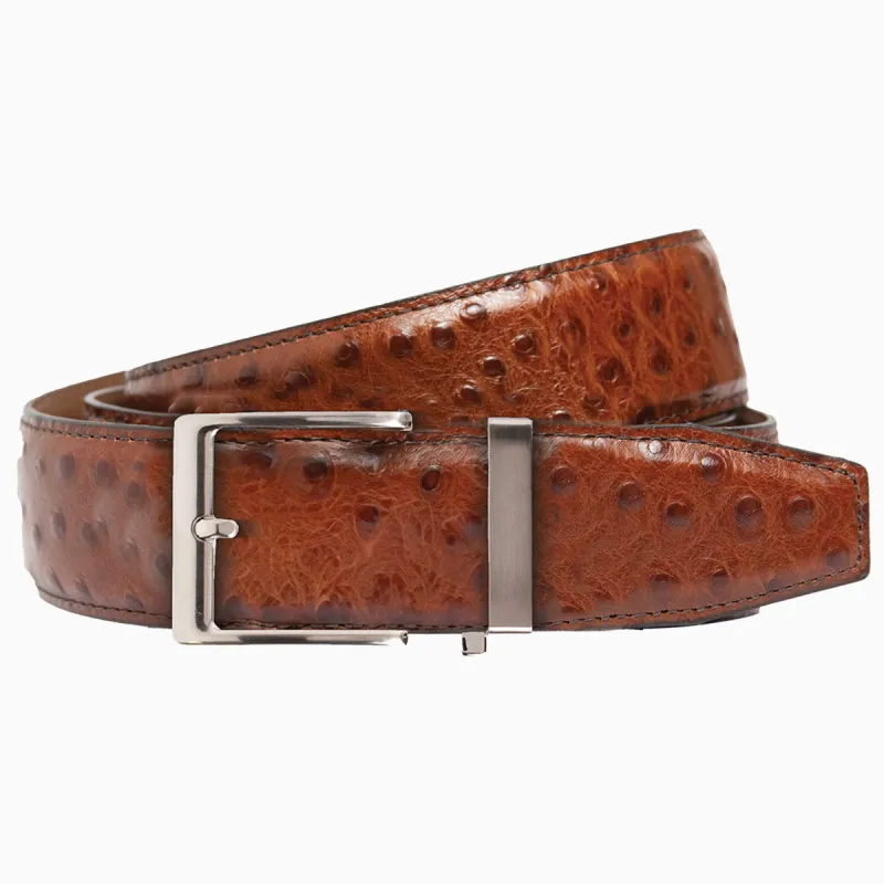 Ostrich Brown Dress Ratchet Belt  1.575" Strap [40mm] sold by Nexbelt