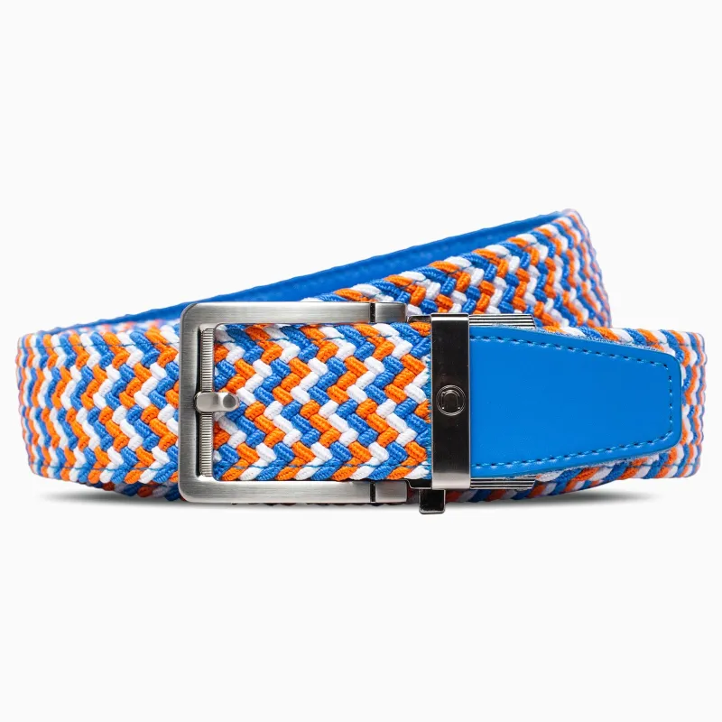 Braided Blue & Orange Golf Ratchet Belt 1.38" [35mm] made by Nexbelt
