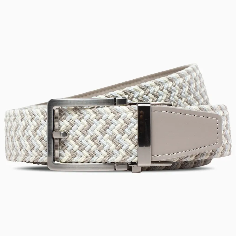 Braided Tri-Color Tan Golf Ratchet Belt 1.38" [35mm] made by Nexbelt