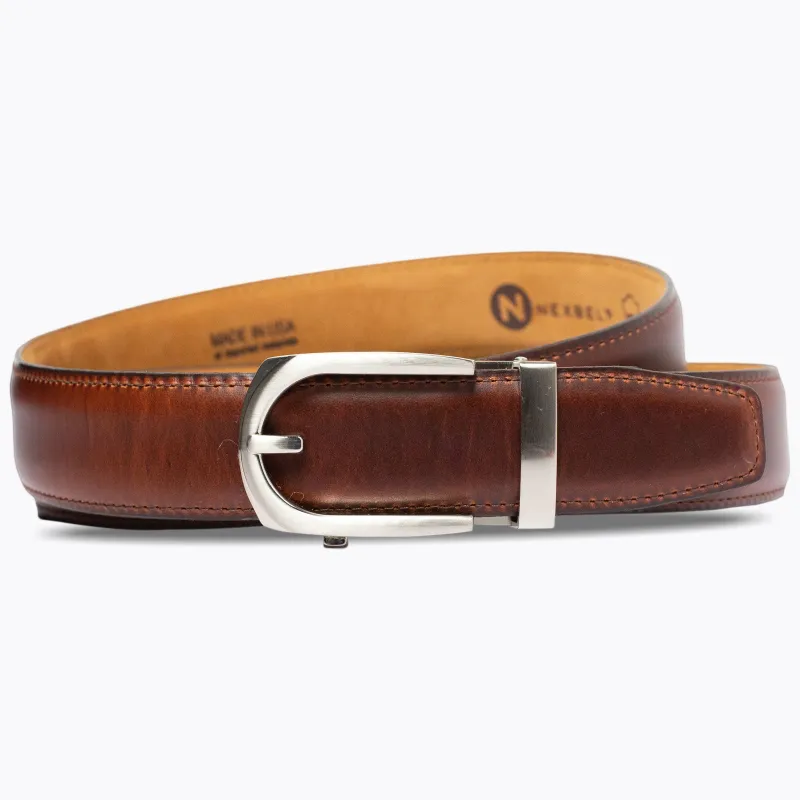 The Continental Americana Belt, Brown – Oil-Tanned Harness Leather Strap, 1 3/8" [35mm] made by Nexbelt