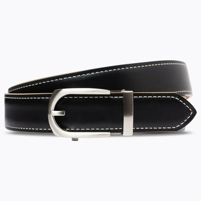 The Langford Americana Belt, Black – Oil-Tanned Harness Leather Strap, 1 3/8" [35mm] made by Nexbelt