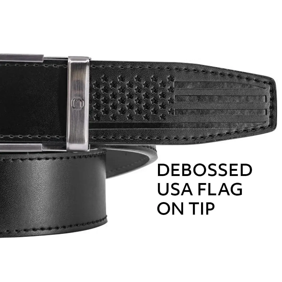 Smooth Black USA Flag Tip Belt Debossed sold by Nexbelt product image thumbnail 2