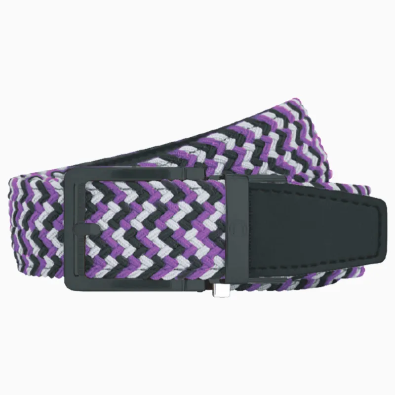 Braided Purple, Silver & Black Golf Ratchet Belt 1 3/8" Strap [35mm] sold by Nexbelt