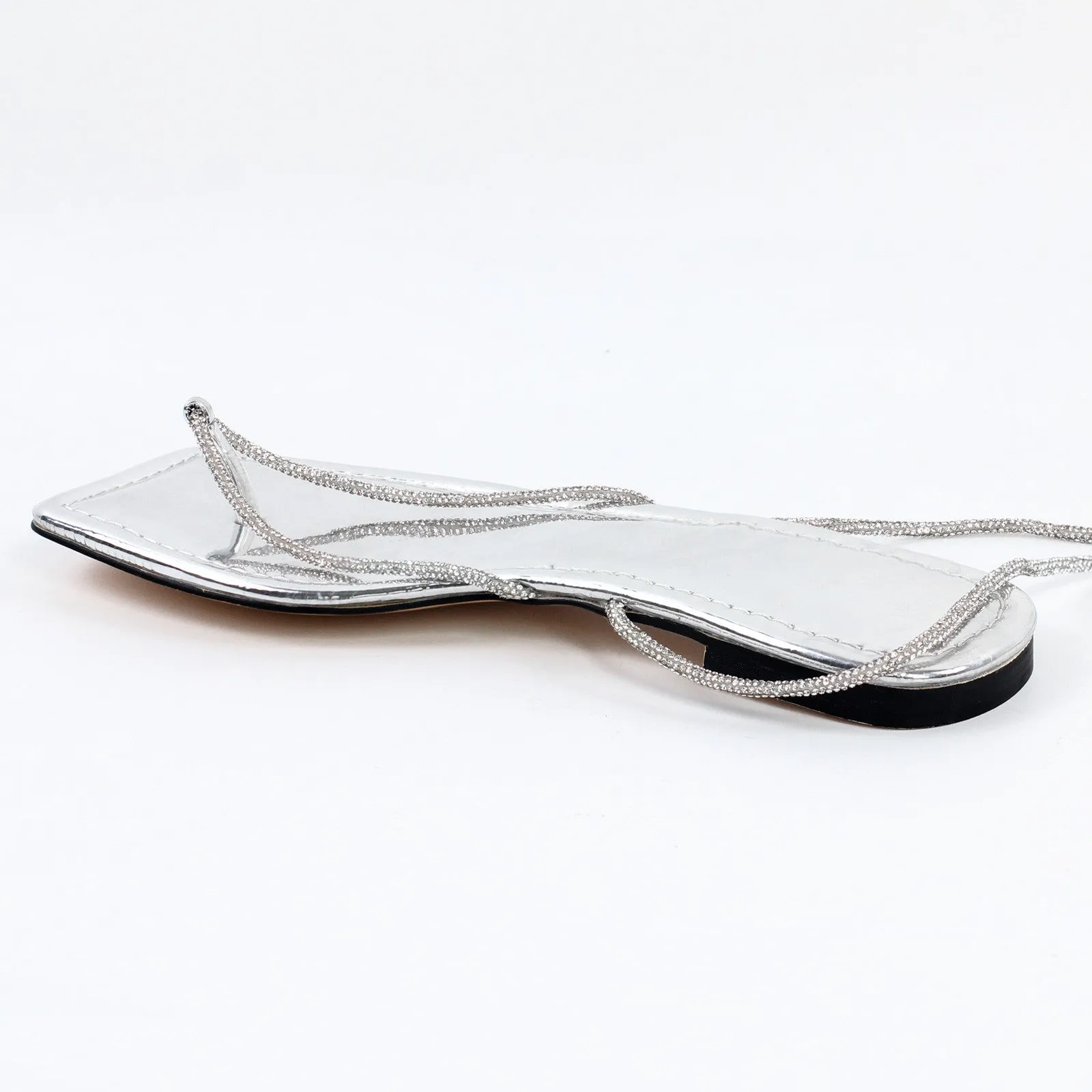 Onlymaker Flats Silver Flip-Flops Lace-up Sandals sold by Onlymaker product image thumbnail 4
