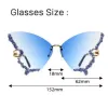 Punk Butterfly Rimless Sunglasses sold by Onlymaker