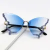 Punk Butterfly Rimless Sunglasses sold by Onlymaker