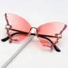 Punk Butterfly Rimless Sunglasses sold by Onlymaker