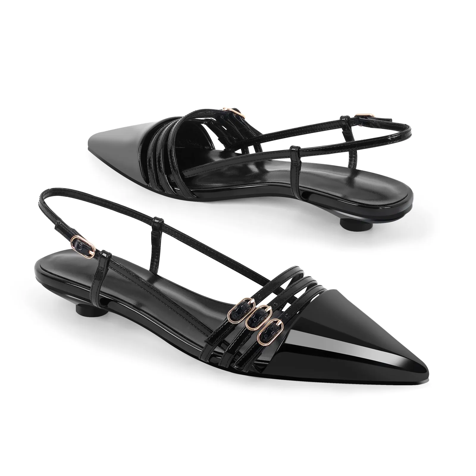 Pointed Toe Round Heel Hollow Buckle Slingback Flats sold by Onlymaker product image thumbnail 3