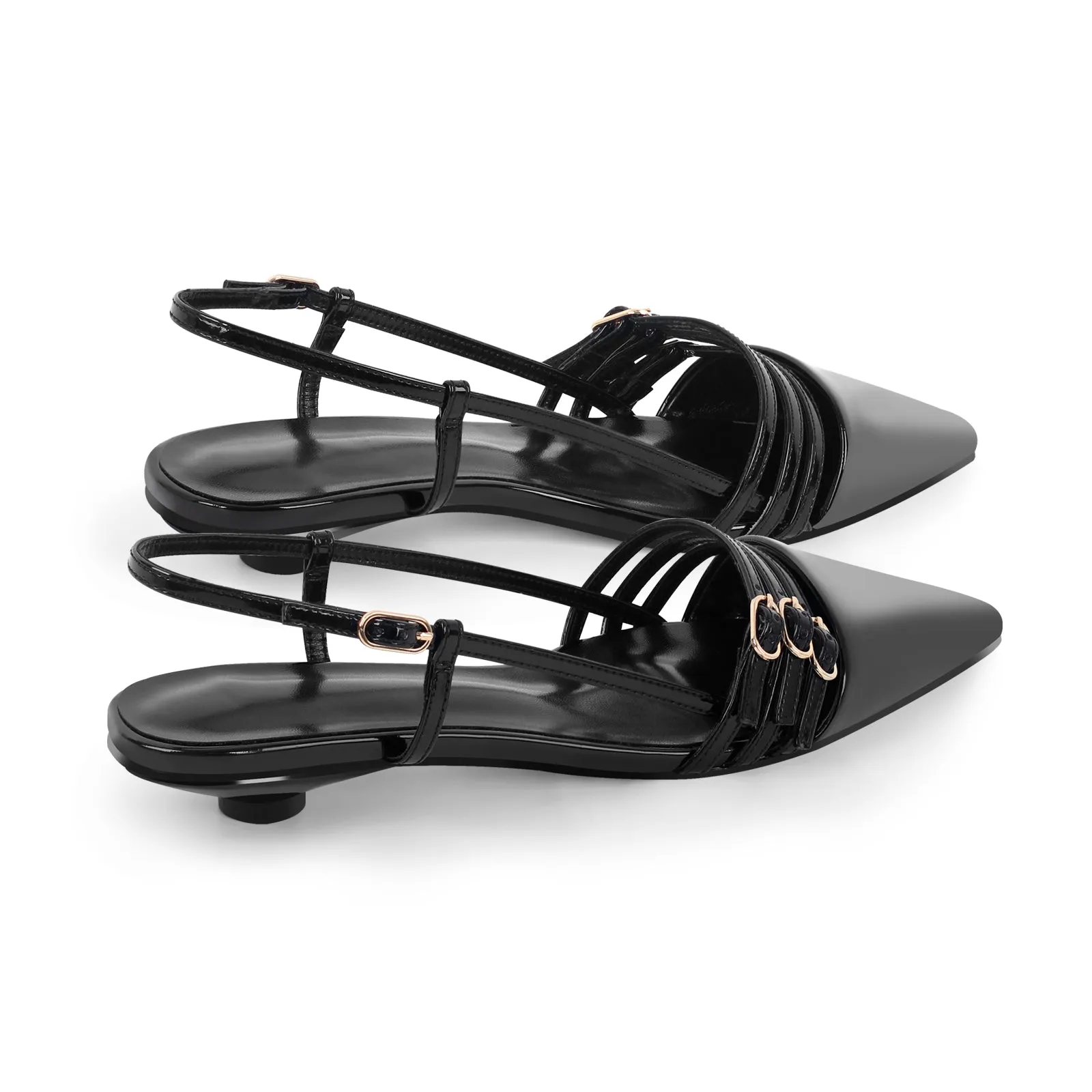 Pointed Toe Round Heel Hollow Buckle Slingback Flats sold by Onlymaker product image thumbnail 4