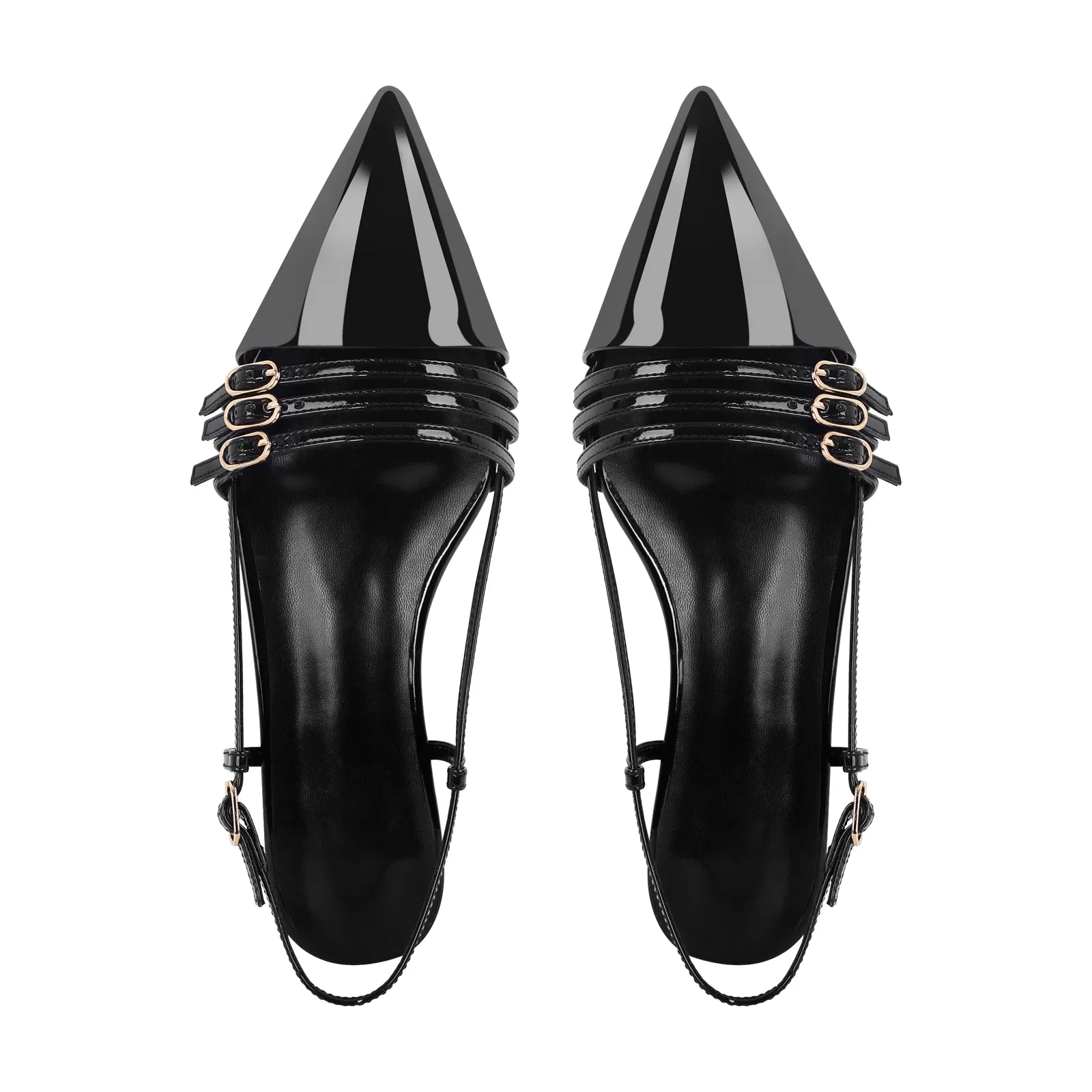 Pointed Toe Round Heel Hollow Buckle Slingback Flats sold by Onlymaker product image thumbnail 2